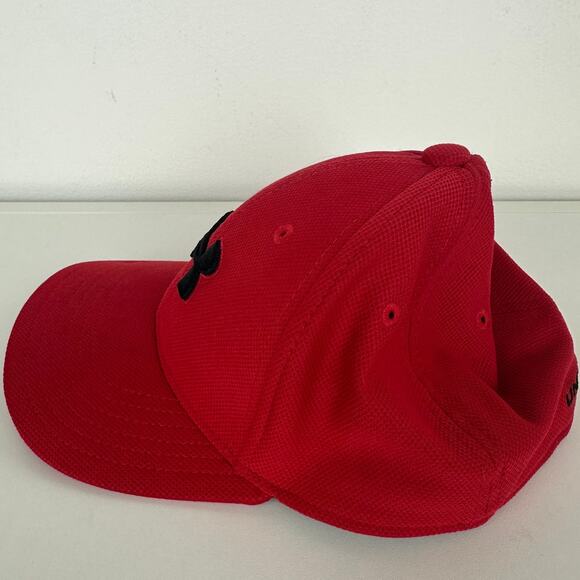Under Armour Youth Classic Fit Embroidered Logo Red/Black Baseball Hat Cap S/M - Picture 4 of 8